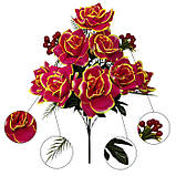 Штучні квіти букет троянди Калина червона, 56см, фото 6