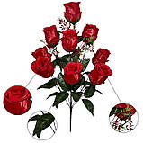 Штучні квіти букет бутони троянд великі Атлас, 68см, фото 5