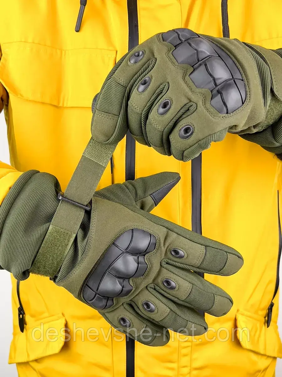 Тактичні зимові повнопалі рукавички з флісом Eagle Tactical ET-03 Оливковий