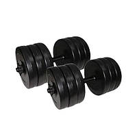 Гантелі складальні композитні в пластиковій оболонці Rock Pro 2 шт по 15,5 кг NE-PL-G-015-2