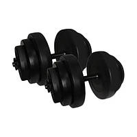 Гантелі складальні композитні в пластиковій оболонці Rock Pro 2 шт по 18,5 кг NE-PL-G-018-2