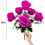 Штучні квіти букет троянди Дніпро, 40см, фото 7