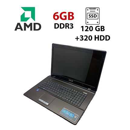Ноутбук Asus X73/ 17.3" (1600x900)/ AMD E-450/ 6 GB RAM/ 120 GB SSD + 320 GB HDD/ Radeon HD 6320M, фото 1