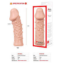 Насадка на член Kokos Extreme Sleeve ES.06 розмір M, потовщує, стимулює рельєф, фото 6