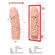 Насадка на член Kokos Extreme Sleeve ES.12 розмір M, потовщує, стимулює рельєф, фото 6