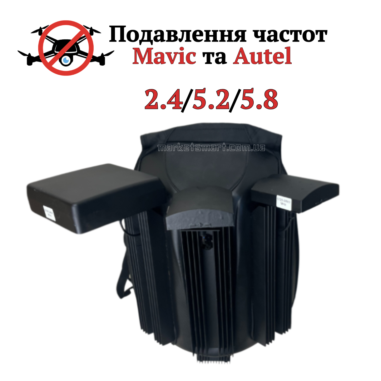 РЕБ-рюкзак для боротьби зі скидами дронів DJI Mavic та Autel – 2.4/5.2/5.8 ГГц. Піхотний глушник Дронів/БПЛА