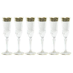 Набор бокалов для шампанского «ADAGIO» золото, 25см