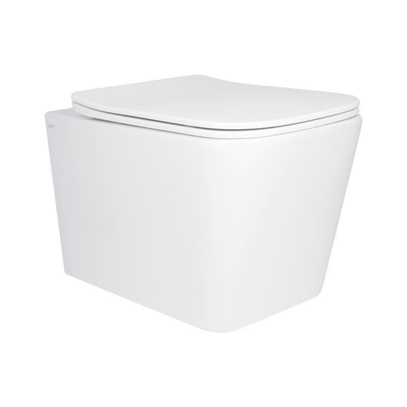 Унітаз підвісний Qtap Tern Ultra Quiet безобідковий з сидінням Soft-close WHITE QT17332303AW, фото 1