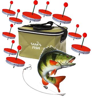 Набір риболовних кружків оснащених : 10 штук + сумка