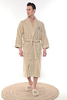 Мужской махровый халат с тапочками Maison D'or Seymour Bej Бежевый M