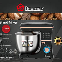 Настільний міксер-тестоміс планетарний Domotec R 6673 12 л, Планетарний комбайн Стаціонарний для дому, фото 5