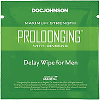 Пролонгуюча серветка з екстрактом женьшеню Doc Johnson Delay Wipe For Men Кайф