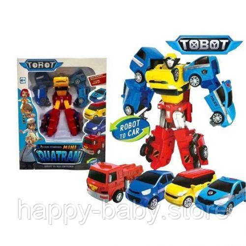 Уцінка. Робот-трансформер Tobot Quatran перетворюється у 4 машинки,у короб. 36*11*28см - деформована упаковка