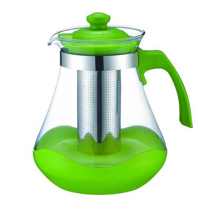 Чайник заварювальний Con Brio Green CB-6215 1,5 л, Чайник самовар скляний. Колір: зелений, фото 1