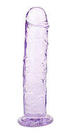 Фалоімітатор гелевий на присоску фіолетовий Love stay with me SEXTOY PENIS Кайф