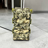 Підсумок під магазин АК/М16 каркасний відкритого типу з Моллі, Мультикам, WINTAC, Cordura 1000D, 1 секція, підсумок під ріжок Піксель, фото 4