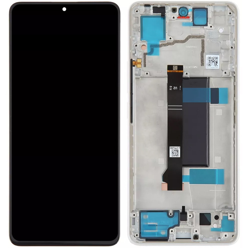 Дисплей Xiaomi Redmi Note 13 Pro 5G/Poco X6 у зборі із сенсором і рамкою White service orig
