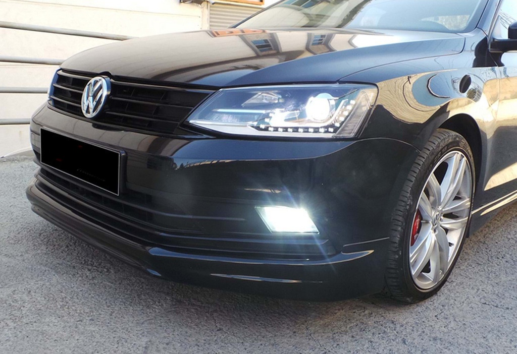 Передня Lip накладка DPT V-1 (чорний глянець) для Volkswagen Jetta 2011-2018 рр від VLF комп., фото 1