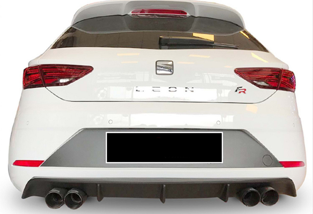 Задний диффузор DPT V-3 (2017-2020, Черный Глянец) для Seat Leon, фото 1