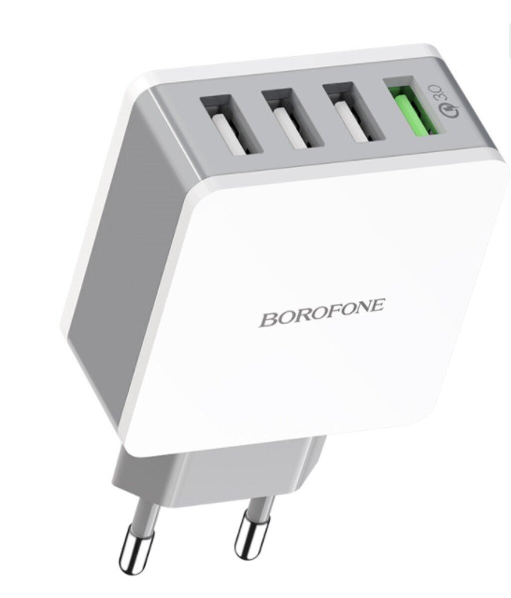 Мережевий зарядний пристрій BOROFONE BA43A Bountiful, wall charger with four USB ports 18W White