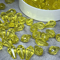 Акрилові намистини - Крапелька (гранована), розмір 10*6 мм, жовтий, арт 017760, упаковка ~20 грам (~52-56 шт), Жовтий