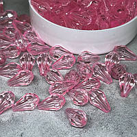 Акрилові намистини - Крапелька (гранована), розмір 10*6 мм, рожевий, арт 017761, упаковка ~20 грам (~52-56 шт), Рожевий