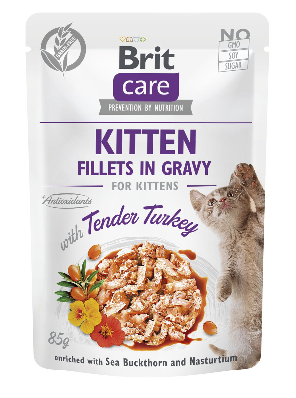 Вологий корм для кошенят Brit Care Cat pouch індичка в соусі, 85г