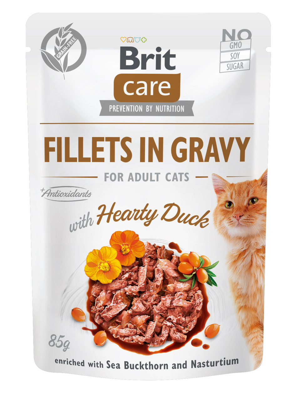 Вологий корм для котів Brit Care Cat pouch з качкою в соусі, 85 г