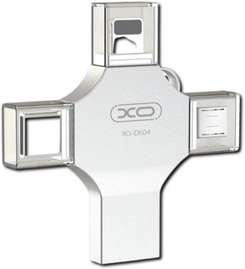 Флеш-пам'ять XO DK04 4in1 USB 2.0 256GB сталевий (MAW-44120_2288)