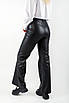Штани з екошкіри прямі зі строчкою спереду чорні  30007 (2000000142500), фото 3