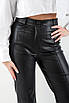 Штани з екошкіри прямі зі строчкою спереду чорні  30007 (2000000142500), фото 4