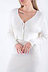 Костюм вʼязаний зі спідницею та кардиганом білий 102244 (2000000142739), фото 2