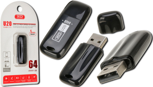 Флеш-пам'ять XO U20 USB 2.0 128GB чорна (MAW-41589_651)
