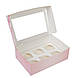 Коробка 250х170х80 (на 6 капкейків) з вікном "Рожеві серця", фото 2