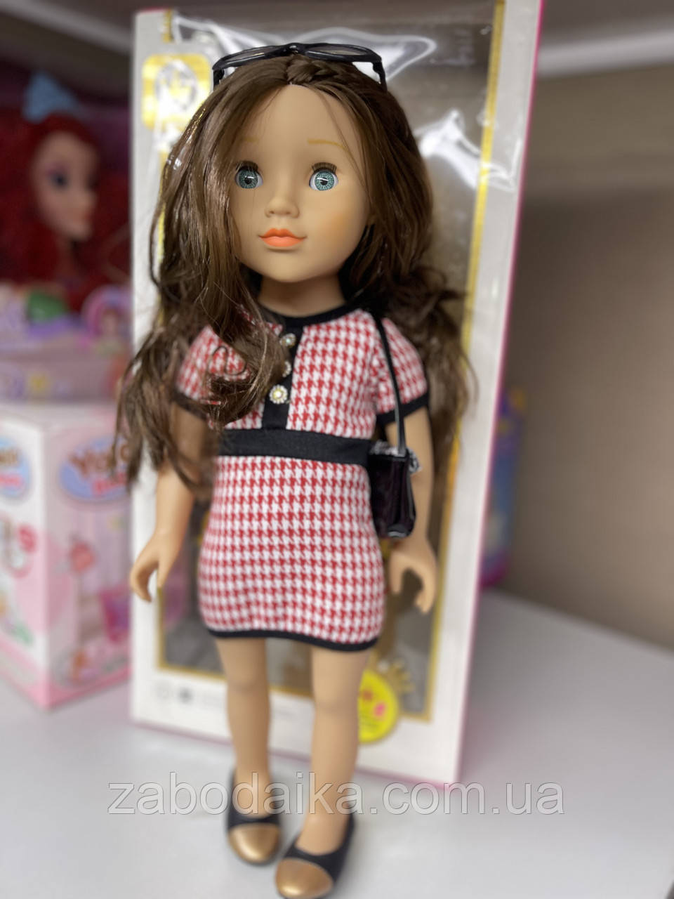Гарна велика лялька дівчинка з довгим волоссям у платті Люкс W 18 N 24 A, фото 1