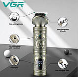 Мужський набір VGR V-106 6 в 1 для догляду за волосами, бородою, триммер для носа, тіла, професійний, 14 насадок, LED дисплей, фото 2