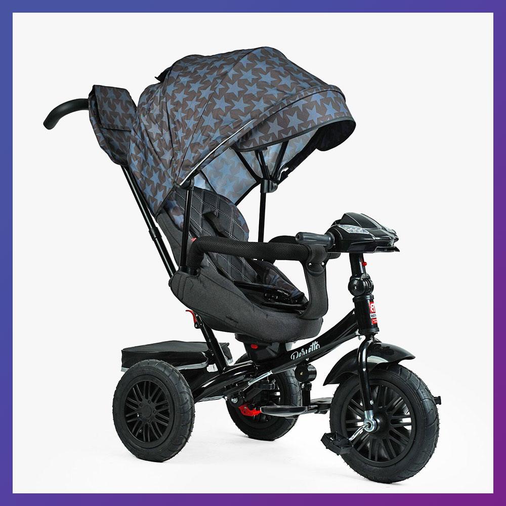Дитячий триколісний велосипед-коляска Best Trike Perfetto 8066 / 107-10 з батьківською ручкою Сірий, фото 1