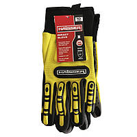 Рукавички захисні комбіновані синтетича шкіра+силікон+червоний спандекс Haisser 211526