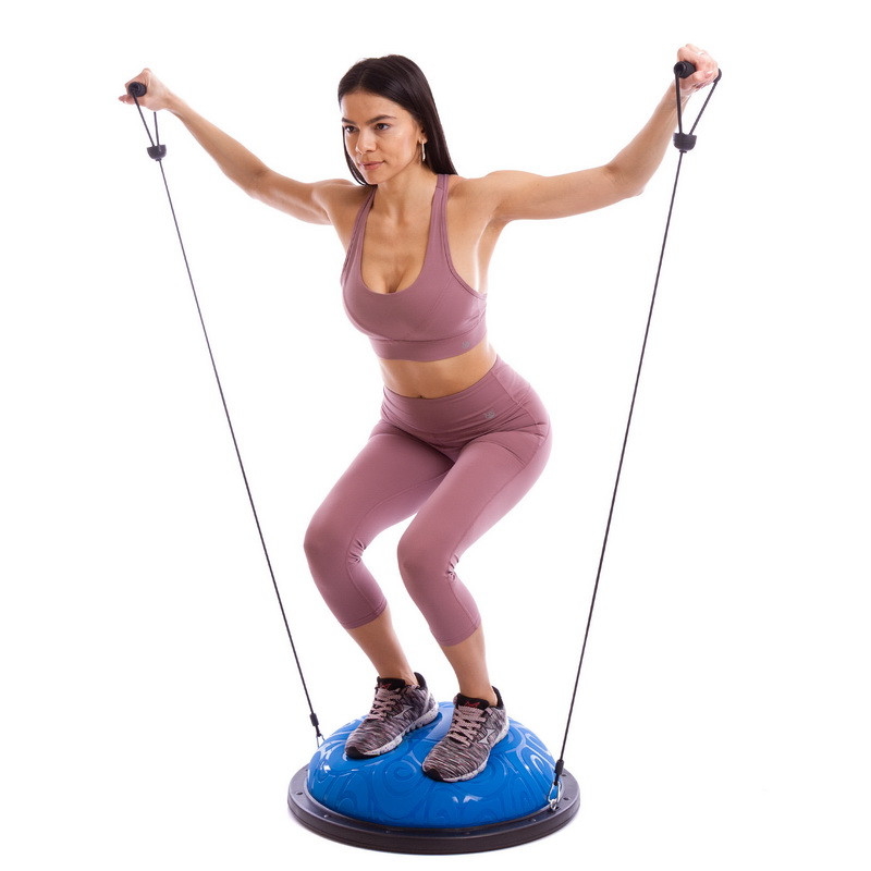 Балансувальна півсфера для фітнесу Bosu Spoint FI-1926 для реабілітації та розвитку рівноваги. Блакитний