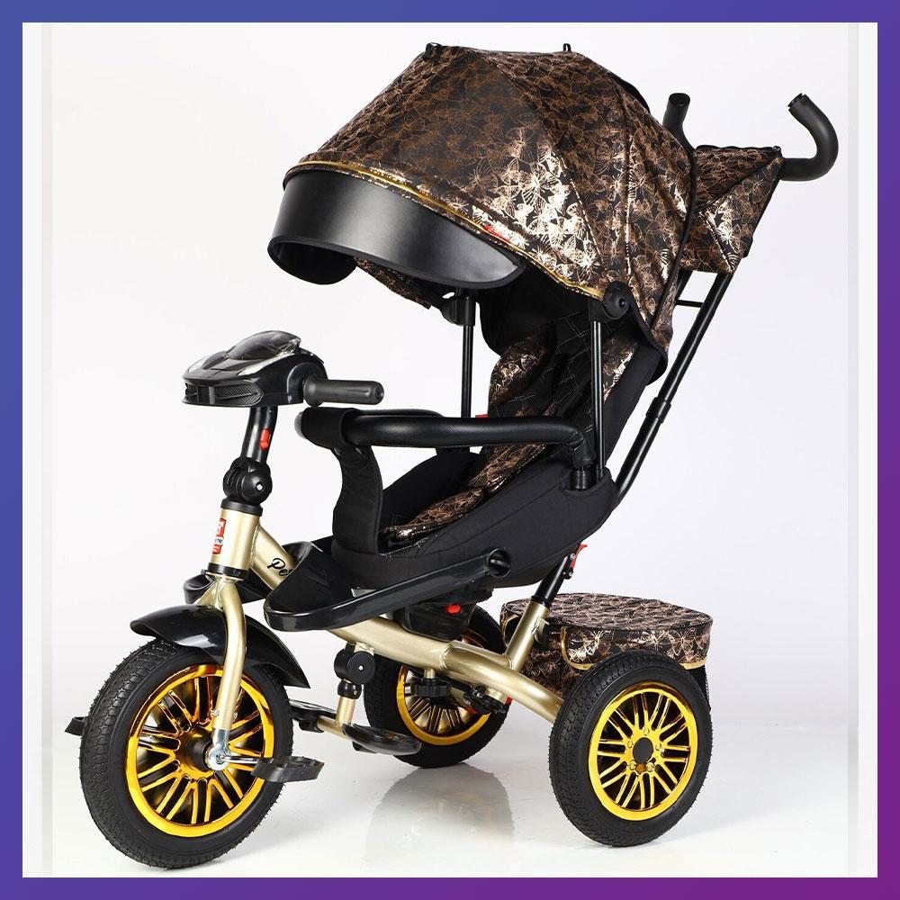 Дитячий триколісний велосипед-коляска Best Trike Perfetto 8066 / 819-40 з батьківською ручкою Золотистий