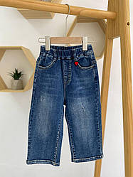 Джинси для дівчинки з серцем палаццо на гумці Сині 9802, 60, GLFB, Синій, Для дівчаток, Весна Осінь, 98