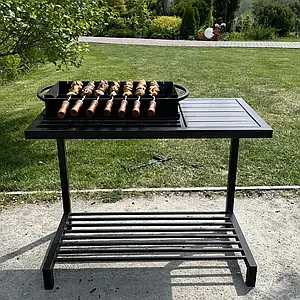 Мангал Локи в стилі лофт на дровнику на 9 шампурів 4 мм