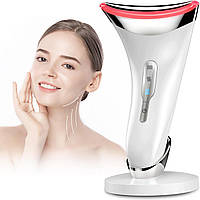 Масажер для обличчя та шиї з мікрострумами та прогрівом 45 °C, електричний ліфтинг-апарат для підтягування шкіри, антив