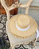 Капелюх із рафії з бахромою, фото 2