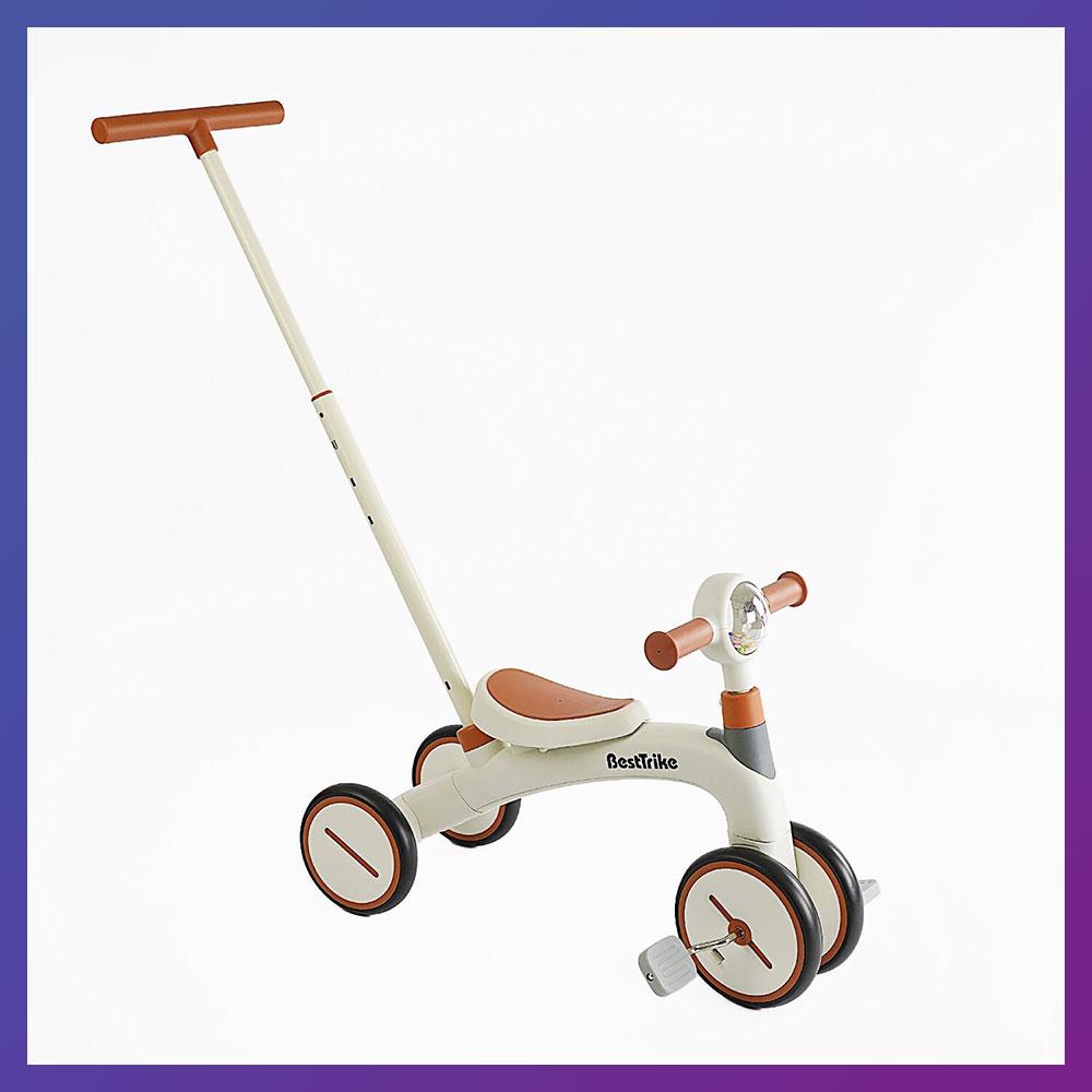 Дитячий триколісний велосипед Best Trike BST-307 з батьківською ручкою Білий, фото 1