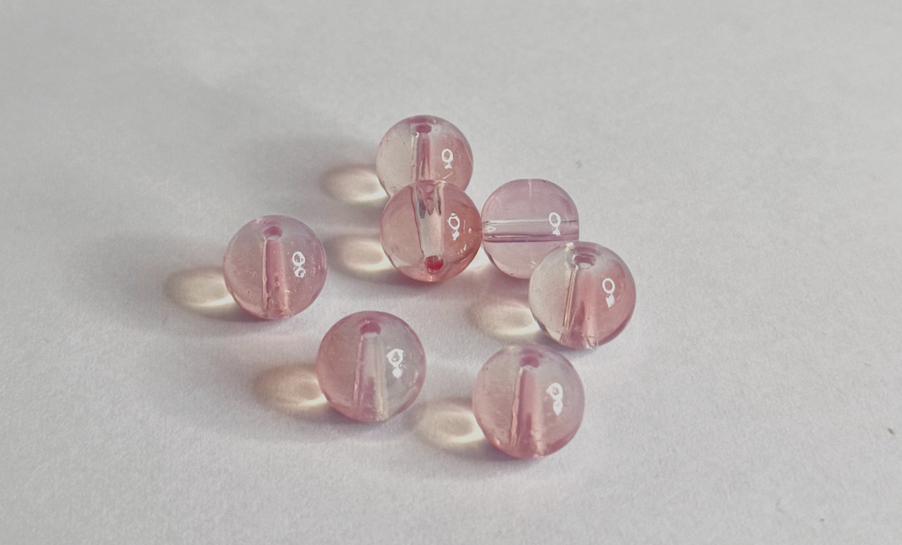 Намистини для біжутерії 10 мм круглі скляні 1 шт. напівпрозорі