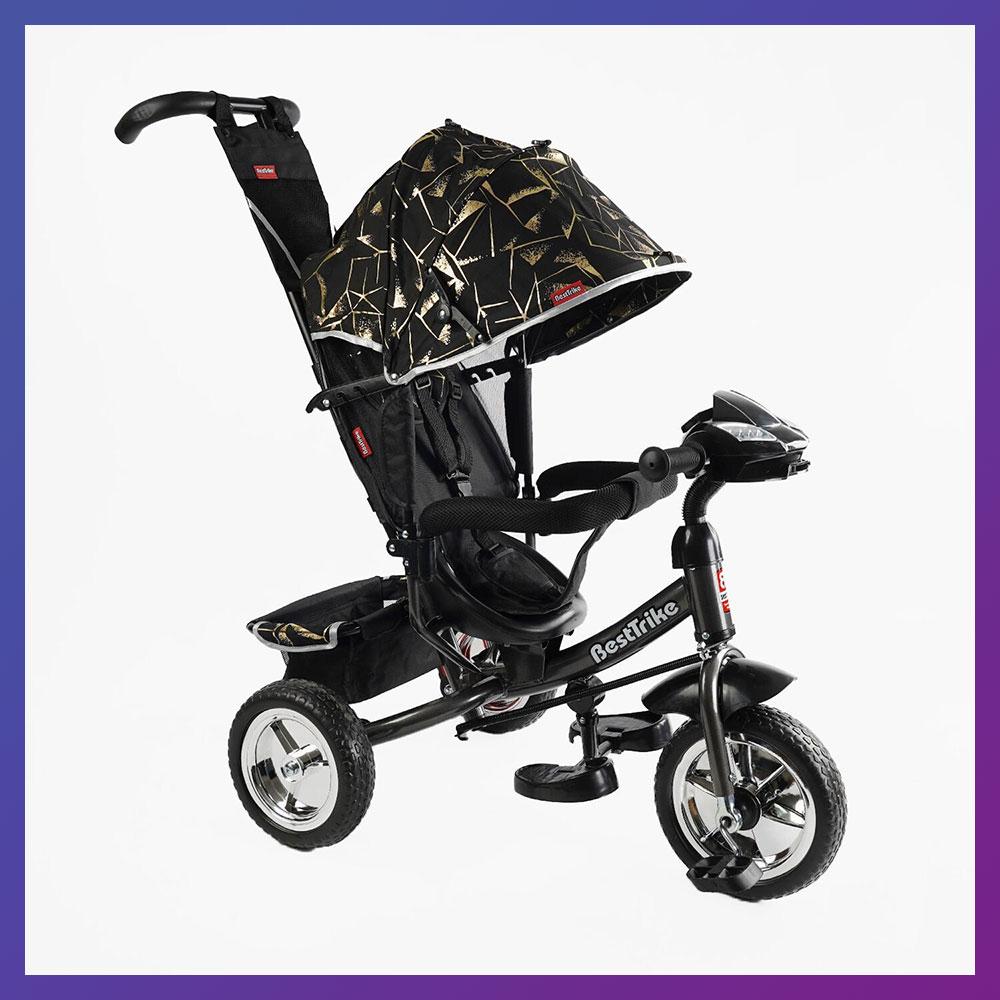 Дитячий триколісний велосипед — коляска Best Trike 6588 / 60-775 з батьківською ручкою Чорний, фото 1
