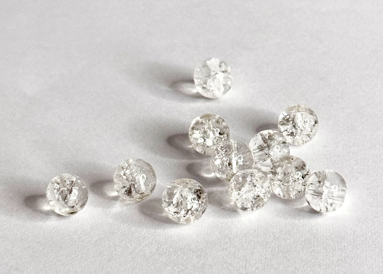 Намистини для біжутерії 8мм круглі скляні 1 шт Бите скло