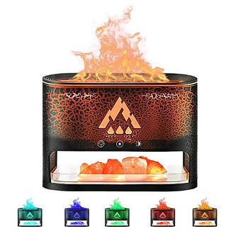 Зволожувач повітря з імітацією полум'я та гімалайською сіллю