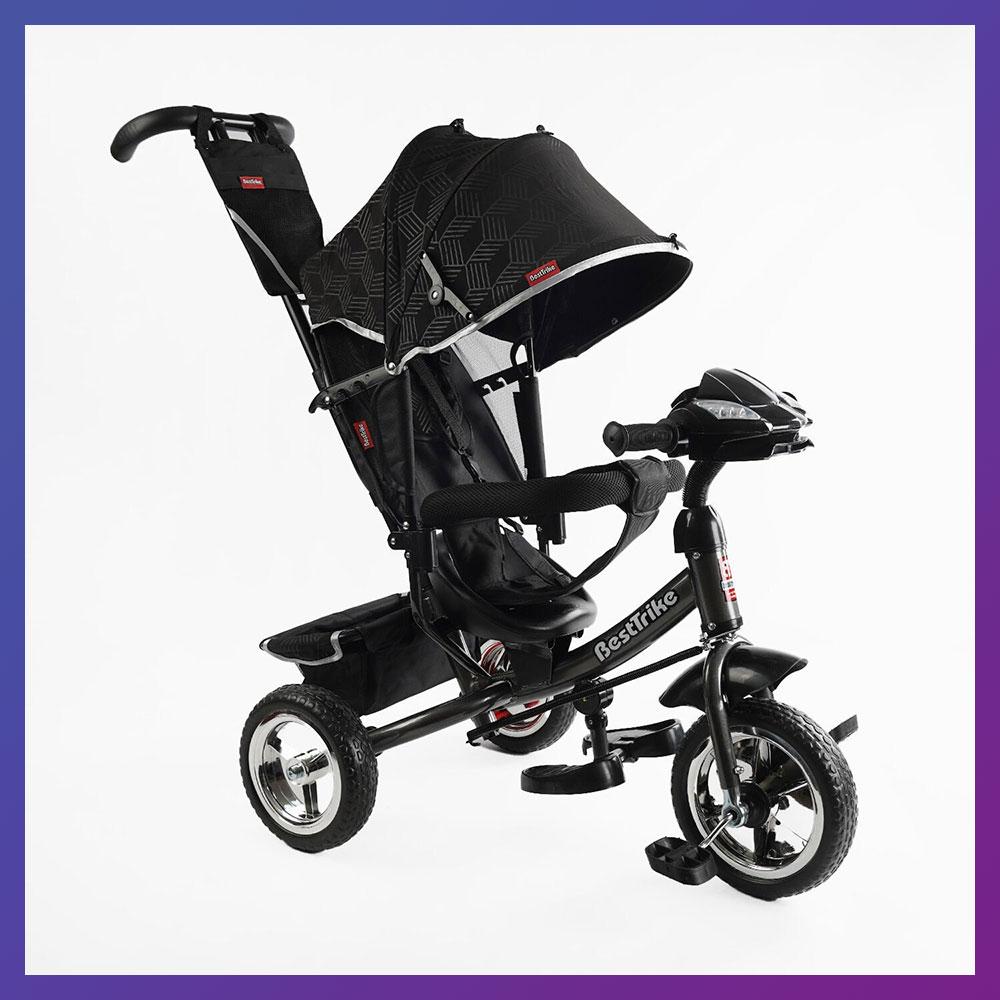 Дитячий триколісний велосипед — коляска Best Trike 6588 / 62-403 з батьківською ручкою Чорний, фото 1
